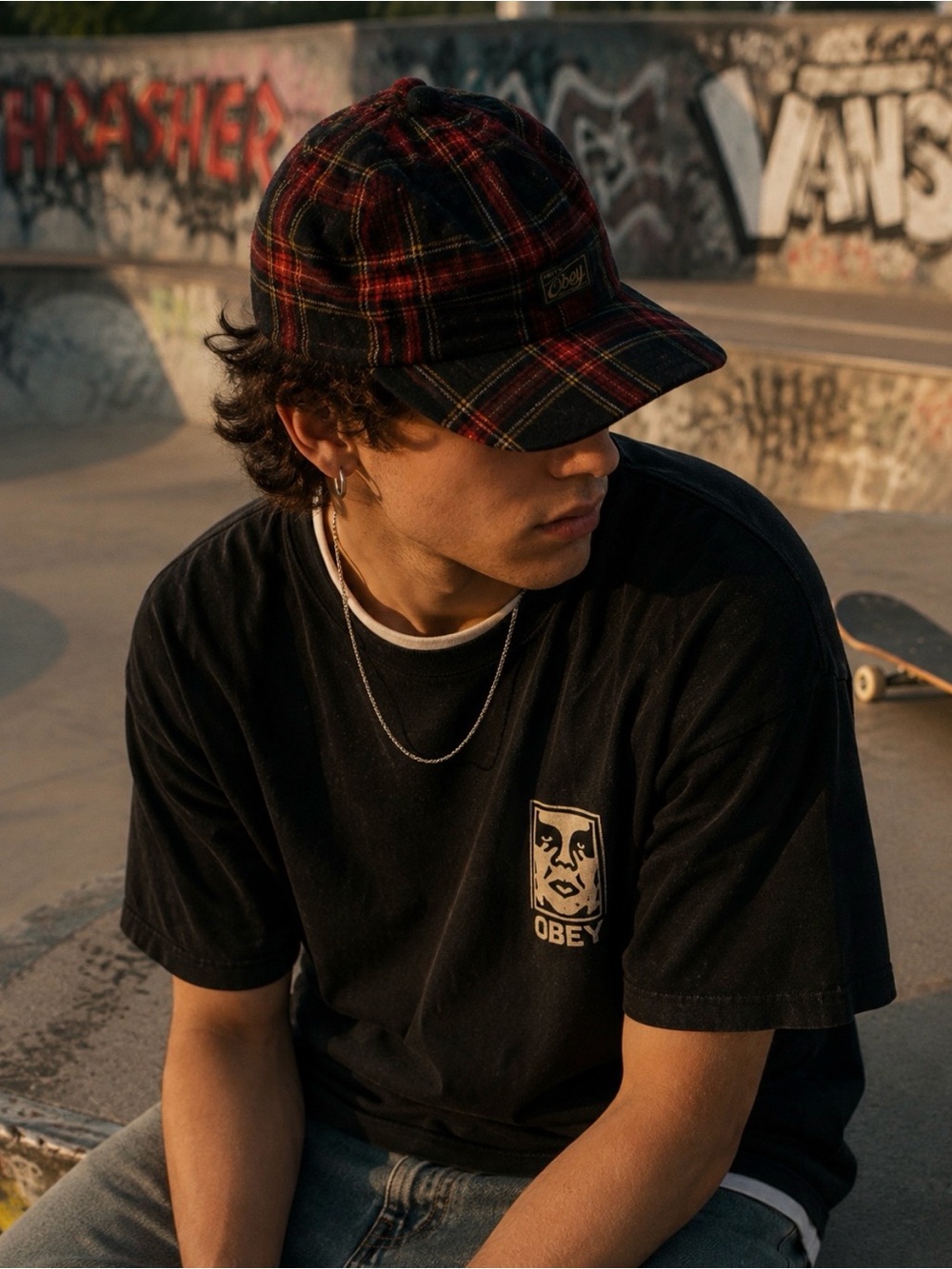 Obey Hat with Beige Logo Patch